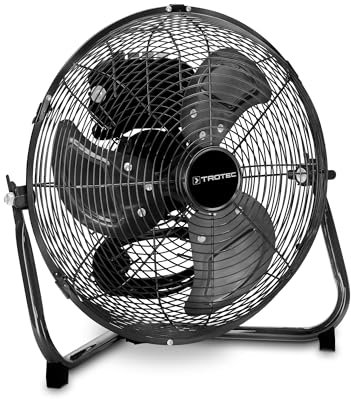 TROTEC Bodenventilator TVM 10 – 37 W, Ø 25 cm, 3 Stufen, Metall-Design, Neigungsfunktion, kompakt & leistungsstark, leiser Luftkühler für Zuhause & Büro