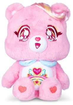 Care Bears Basic Fun 35cm Kindness Keepers Plush – Cheer Bear Eco-Friendly Soft Toy with Cute Expression & Belly Badge – Adorably Collectible Plush for Kids & Fans