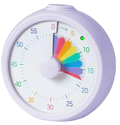 Minuterie pour enfants – Outil d'étude silencieux avec programme visuel et planification – minuterie pour enfants, adultes et enseignement à la maison, école, travail, bureau et étude en salle