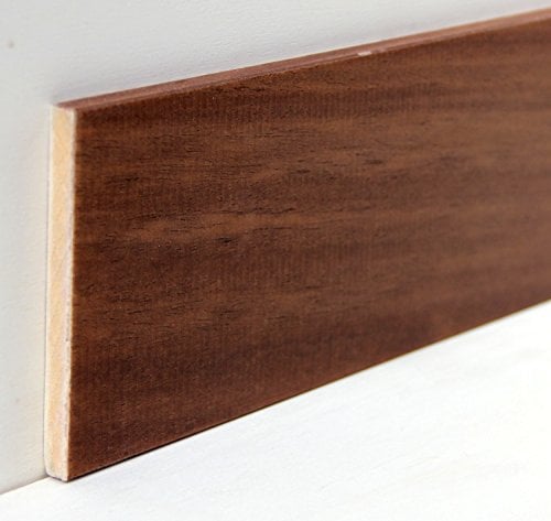 Hobby Legno - Battisedia Massello In Legno Ayous Tinto Noce Medio mm. 100X10X3000 (Prezzo Per ml. 6)