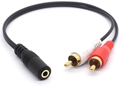 3.5mm hembra a doble RCA hembra Phono Cable Splitter estéreo 3.5 Jack Socket a 2RCA Cable adaptador de audio Extender 8 pulgadas / 20cm (3.5mm Female To 2RCA Male)