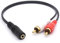 Gold plated 3.5mm Female to 2 RCA Male Audio Stereo Y Splitter Cable AV Adapter for iPod, iPhone, iPad, smartphones, tablets and mp3 players, Home theater - 30CM (3.5mm Female To 2RCA Male)