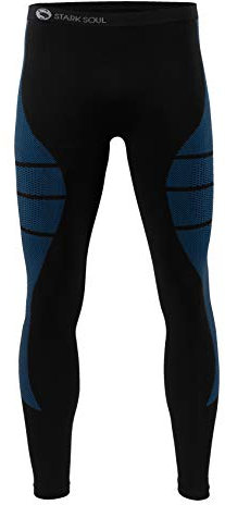 STARK SOUL Herren Ski Funktionswäsche, Outdoor Unterwäsche (L/XL Hose blau/schwarz)