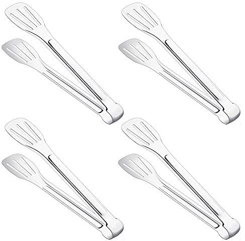 Dylan-EU 4 Pcs Pinces de Cuisine en Acier Inoxydable Dylan-EU Pince de Service Pince de Buffet pour la Barbecue, Salade, Grillades, Four et Friture - 9 Pouces