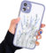 Compatible with iPhone 12 for Girl Woman, Floral Flower Pattern Slim Design, Protective Hard PC Back with Soft Shockproof TPU Bumper Phone Case for iPhone 12 6.1inch(NOT Fit iPhone 12 Pro)-Purple