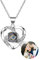 Personalisierte benutzerdefinierte Foto ich liebe dich Halskette Silber Rose Gold 100 Sprachen Projektion Anhänger Schmuck Geschenk für Mutter Frauen Frau Muttertag Halskette(Silver 16)