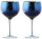ARTLAND - Set of 2 Galaxy Gin Glasses - Space Inspired Coloured Gin Glass Gift - Mouth Blown Glassware - Galaxy Blue & Gold