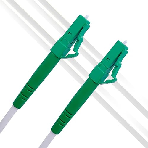 Elfcam® - 20m Cable de Fibra óptica LC/APC 9° a LC/APC 9° Simplex Monomodo OS2 9/125μm LSZH, Blanco 20 Metros