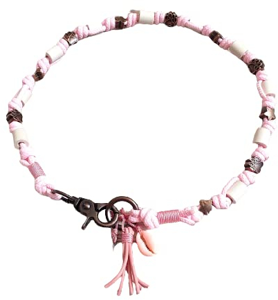 EM-Keramik Kette *Gipsymee* Love Story No. 1 - süßes Tau Schmuckhalsband für Hunde - Rosa und Kupfer
