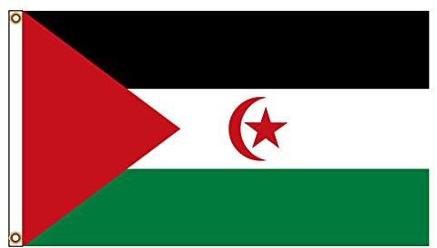 PinkDisplay Bandera de África (Sahara Occidental) ojales de 90 x 150 cm y doble puntada