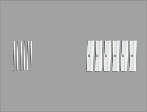 6 Stück EFIXS Lamellenhalter incl. Stäbchen für Lamellenvorhänge mit Lamellenbreite 89 mm - Farbe: weiss - Ersatzteile, Vertikaljalousie, Beschwerung, Lamellvorhang, Aufhängung