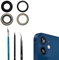 Sostituzione obiettivo fotocamera posteriore per iPhone 12/iPhone 12 Mini, antigraffio e impermeabile, copertura posteriore in vetro con adesivo preinstallato e kit di strumenti di riparazione