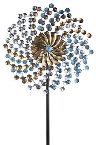 Kobolo Windrad Dekostecker Twist XXL, 60x215 cm, Mehrfarbig, XXL Metallwindrad, wetterfest & stabil, dekorativer Gartenstecker für Beet, Rasen & Vorgarten