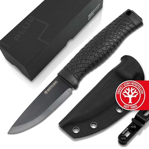 Böker Solingen® Naturensöhne MK. I - feststehendes Bushcraft-Messer für Batoning - kleines Survival-Messer mit 8,9 cm CPM-3V Scandi Klinge - Profi Outdoor-Messer mit Kydex-Scheide & Ulti-Clip