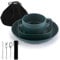 Camping utensils set, ReaNea Camping Plates And Bowls Set With Coffee Mug, Travel Cutlery Set Include Spoon, Fork, Knife for Home, Poolside, Outdoor, Picnic, Camp