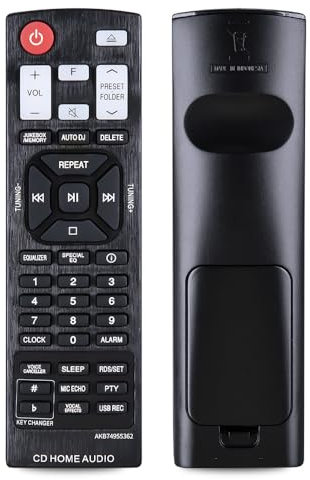 Ersatz-Fernbedienung für LG CD Mini HiFi-System AKB74955362, kompatibel mit LG COV30748165 CL65 OK45 OK55 CKS43F CK56 CKS57F OK75 OK99 CK99 CL65