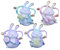 ABOOFAN 4 Stück Kaninchen-Ornament aus Harz Hasen Animal Figures Miniatur-Kaninchen-Figur Feenstatue Cupcake-Dekoration kuchendekoration Mini-Hasenfiguren Tischdekoration Hase