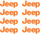6 ADESIVI JEEP compatibile con/sostitutivo per TUTTE LE JEEP IN CIRCOLAZIONE DIRITTO DI REPLICA UGUALI AGLI ORIGINALI (ARANCIONE)