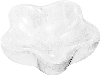 NKlaus Selenit Blumenschale 9,5 cm – Edelstein Schale für Schmuck, Kristalle & Rituale, natürliche Heilstein-Schale für Reiki, Meditation & spirituelle Energiearbeit