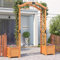 GOPLUS Arche de Jardin avec 2 Jardinières Surélevées 200CM,Jardinières avec Treillis Arqué pour Plantes Grimpantes Fleurs Herbes Légumes Fruits en Bois Massif, Porte Allée Jardin