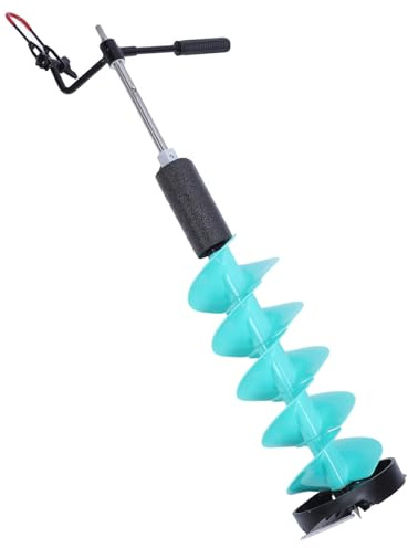Hamwesh Eisbohrer, 8-Zoll-Durchmesser, Kabelloser Nylon-Eisbohrer mit Universaladapter, Wasserschwimmer-Design und Hartmetallklinge Zum Eisfischen