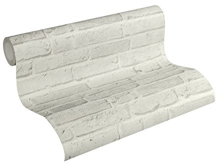 A.S. Création Brick Wallpaper Elements Non-Woven Wallpaper 10.05 m x 0.53 m Grey Made in Germany 355814 35581-4