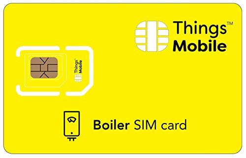 Daten-SIM-Karte für Boiler - Things Mobile - mit weltweiter Netzabdeckung und Mehrfachanbieternetz GSM/2G/3G/4G. Ohne Fixkosten und ohne Verfallsdatum. 10 € Guthaben inklusive