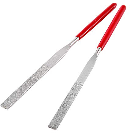 2 lime piatte ad ago diamantate da 4 mm x 160 mm, grana 120, per la creazione di gioielli in metallo, vetro, pietra, gioielli