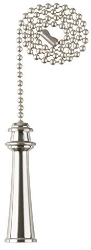 77215 Brushed Nickel Finish, Trophy Pull Chain