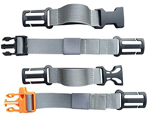 Amlrt 2 Packungen Rucksack Brustgurt - Nylon - geeignet für Gurtbänder am Rucksack bis zu 25 mm (grau).