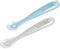 Béaba, Lot de 2 Cuillères en Silicone Bébé / Enfant 1er Âge, Dès 4 mois, Souple, Bout arrondi, Manche long et Ergonomique, Boite de transport incluse, Windy Blue
