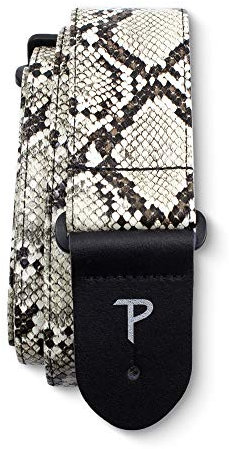 Perri's Leathers Ltd. - Gitarrengurt - Schlangenleder-Imitat - Beige - Einstellbar - Für Akustik-/Bass-/Elektrogitarren - Hergestellt in Kanada (VGS-7553)