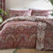 Dreams & Drapes Maroon Jacobean Bettbezug – King-Size-Größe (230 x 220 cm) – wendbare Designs – 2 Kissenbezüge – marokkanische böhmische Bettwäsche in Rot – exotischer persischer Bettbezug –