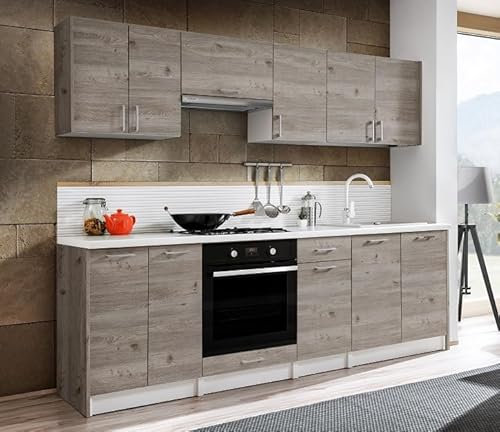 Muebles de Cocina Bona Roble Nelson 240 cm