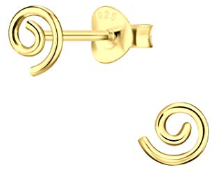 Laimons Damen-Ohrstecker Ohrringe Spirale 6mm vergoldet Sterling Silber 925 (gold)