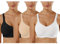 Vertvie Damen 1/2/3er Set Sport BH Einfarbig Ohne Bügel Bustier Klassische Bequem Stretch Bra Mittle Halt Gepolstert Wohlfühl-BH(Schwarz+Weiß+Beige,3XL)
