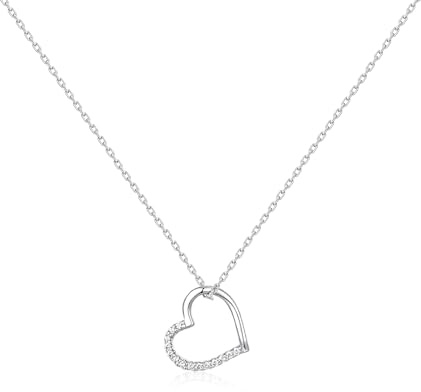 Raelyn&Bev. L'Amour Collection Schmuck 925 Sterling Silber Herz Anhänger Halskette Choker Halsketten für Frauen Mädchen mit Poliertuch und Samtbeutel mit Kordelzug