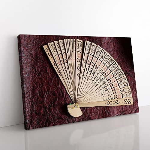 Big Box Art Hand Fan Canvas Wall Art Print Ready to Hang Picture, 76 x 50 cm (30 x 20 Inch), Multi-Coloured