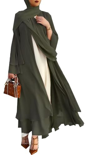 Frauen Muslimisches Gebet Chiffon Offenes Kleid Abaya Dubai Türkei Islam Kaftan islamischer Ramadan Eid Mubarak Frauen Robe