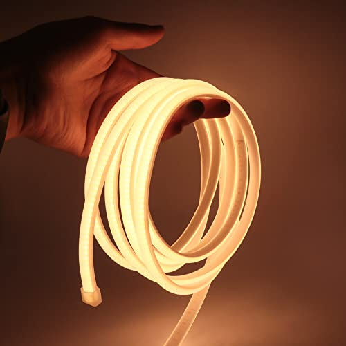 Xunata COB Neon LED Streifen, 230V 288leds/m Superhell Hohe Dichte, Diffusion Flex LED Schlauch für Heim DIY Festival Dekoration (Warmweiß, 1M)