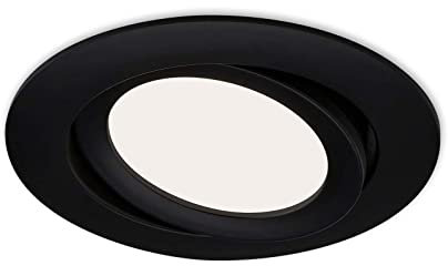 BRILONER Leuchten - LED Einbauleuchte, Einbaulampe, Deckenlampe, LED-Modul schwenkbar, 7 Watt, 600 Lumen, 4.000 Kelvin, IP23, Schwarz-Matt, 106x30mm (DxH), 7114-415, Ø 10.6 cm