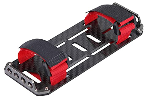 Fdit RC Autobatteriehalterung, 1/10 RC Batterieplatte Leicht Einfache Montage Fix Tolles Zubehör Kohlefaser mit 2 Riemen für für