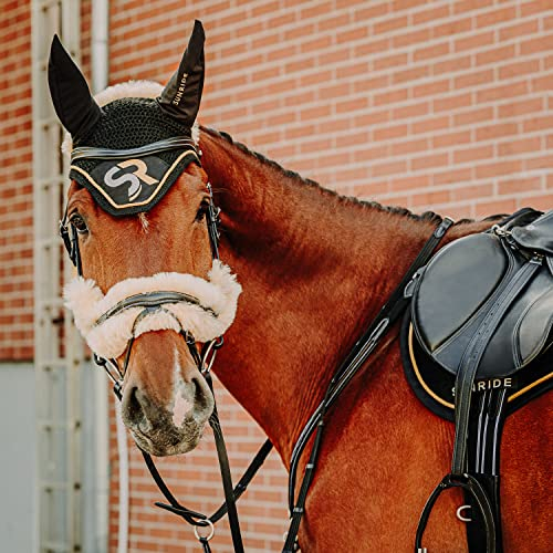 Sunride Fliegenhaube SQ - dämpft Umgebungsgeräusche, schützt vor Insekten, pflegeleicht (Cob, schwarz/Gold)