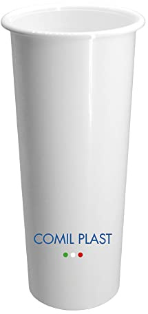Comil Plast | Portafiori Interno in plastica per Vaso da cimitero Colore Bianco | Diametro 10 cm, Altezza 24 cm.