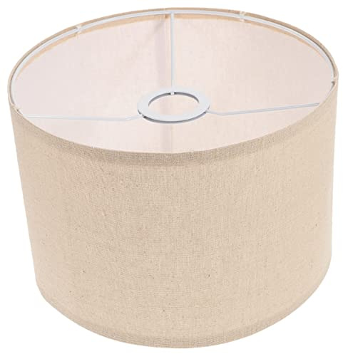 Milisten Home Decor Chandelier Lampshade Natural Linen Lampshade Fabric Drum Ceiling Shade Table Light Cover for Table Bedside Floor Home Decor Chandelier