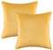 MIULEE 2er Set Samt Kissenbezug Flansch Kissenhülle Dekorative Sofakissen Dekokissen Umwickelte Kante Kissenbezüge Zierkissenbezug für Sofa Wohnzimmer Schlafzimmer 45x45 cm Senfgelb