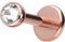 PIERCINGLINE Titan Labret mit Push Fit KRISTALL Piercing Ohr Conch Tragus Lippe Nase Medusa Rosegoldfarben 1x9x2,5 mm
