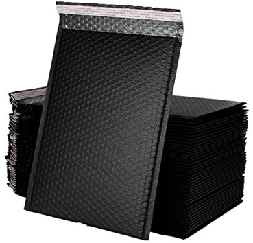 50 Stück Luftpolstertaschen Schwarz 15 X 20 + 4 Cm Stoßfeste Verpackungsbeutel Für Versand Wasserdicht Und Reißfest Für Büro Und Logistik