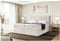 MEBLINI Boxspringbett mit Bettkasten - Gepolstert Doppelbett mit Matratze und Topper - Polsterbett mit Stauraum - Bett mit Kopfteil - Stauraumbett - Lukas - 160x200 - H3/Beige Samt