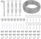 talifoca 30m Φ 3mm Cavo Acciaio Inossidabile, 60 Pezzi Kit Fune Acciaio, Fune in Filo Acciaio Nylon Rivestito, Cavo Corda in Acciaio Inox con Tenditore